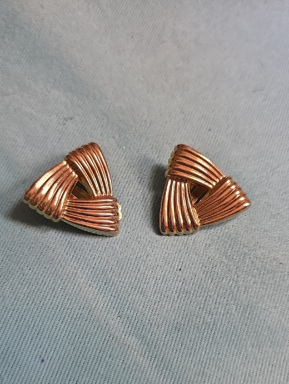Gold-Tone Triangular Knot Clip-On Earrings - Women's Jewelry